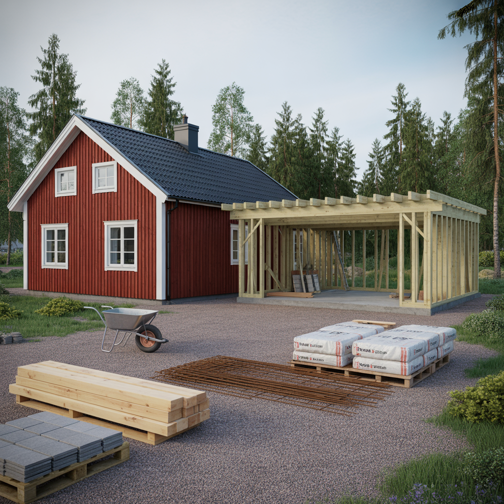 kostnad for att bygga garage 2025 material och arbete